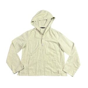 ExOfficio Linen Blend Hooded Pullover Shirt Women's Small Sage Green MT/SU S04